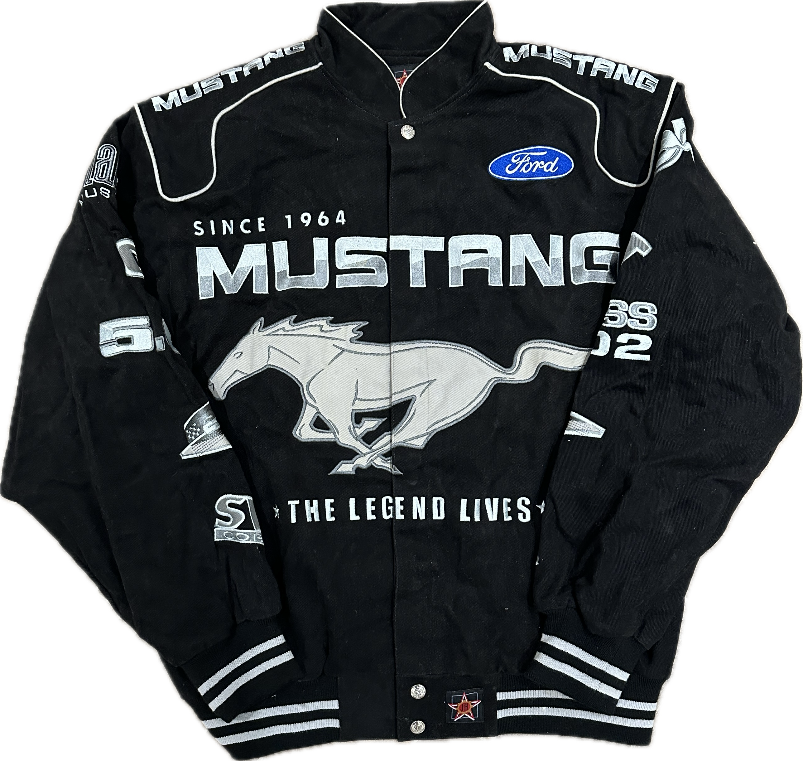 Vintage Jeff Hamilton Ford Mustang Racing NASCAR Jacket (S)