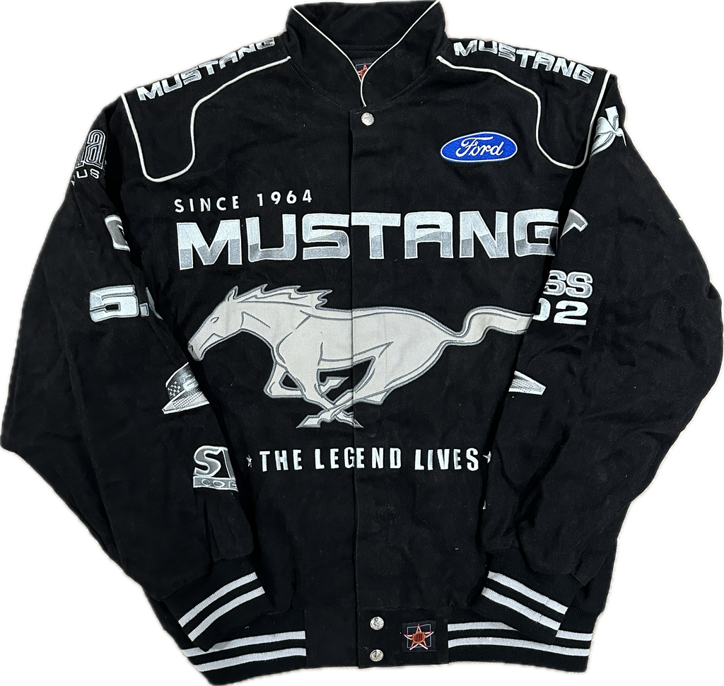 Vintage Jeff Hamilton Ford Mustang Racing NASCAR Jacket (S)