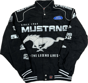 Vintage Jeff Hamilton Ford Mustang Racing NASCAR Jacket (S)