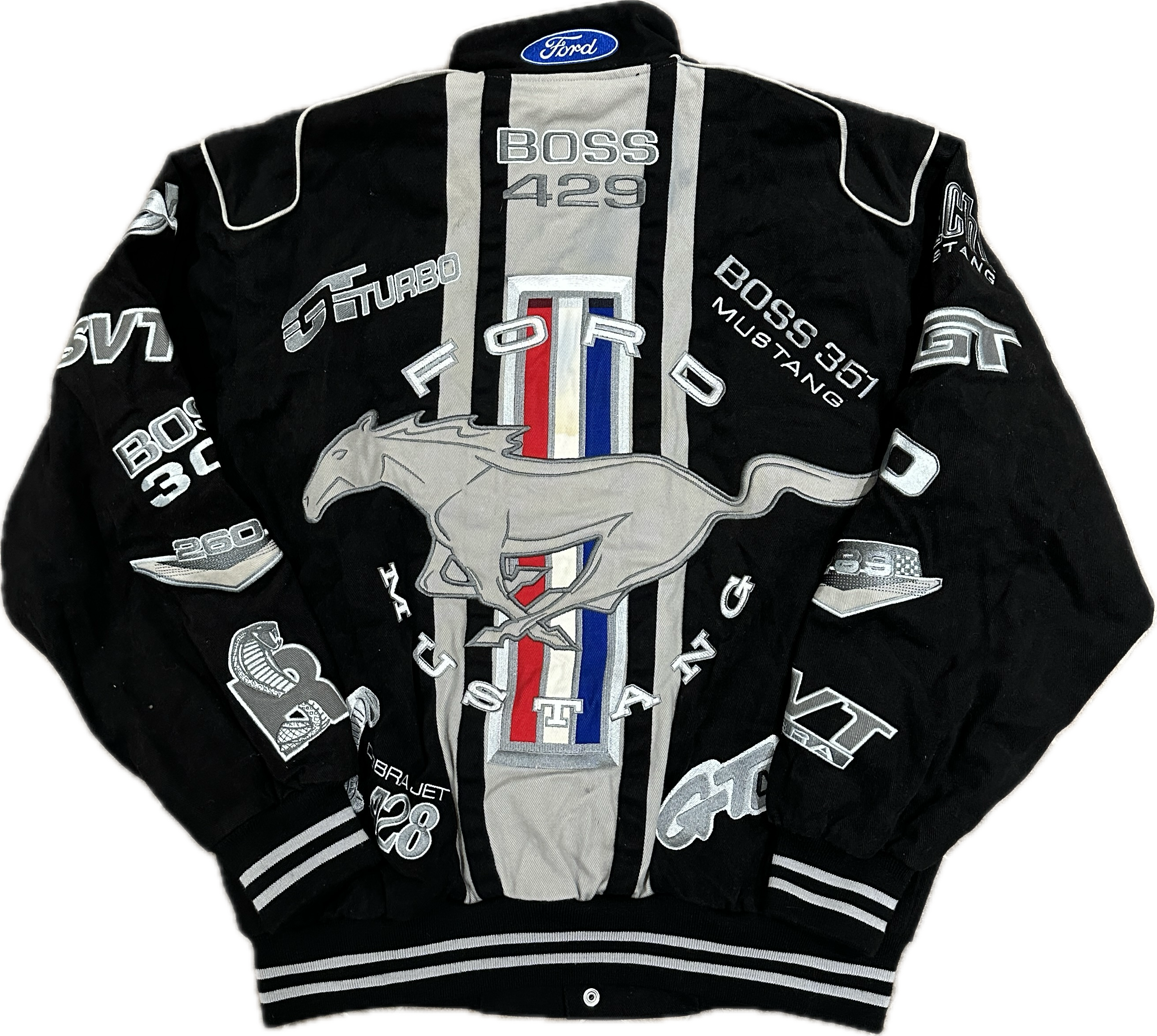Vintage Jeff Hamilton Ford Mustang Racing NASCAR Jacket (S)