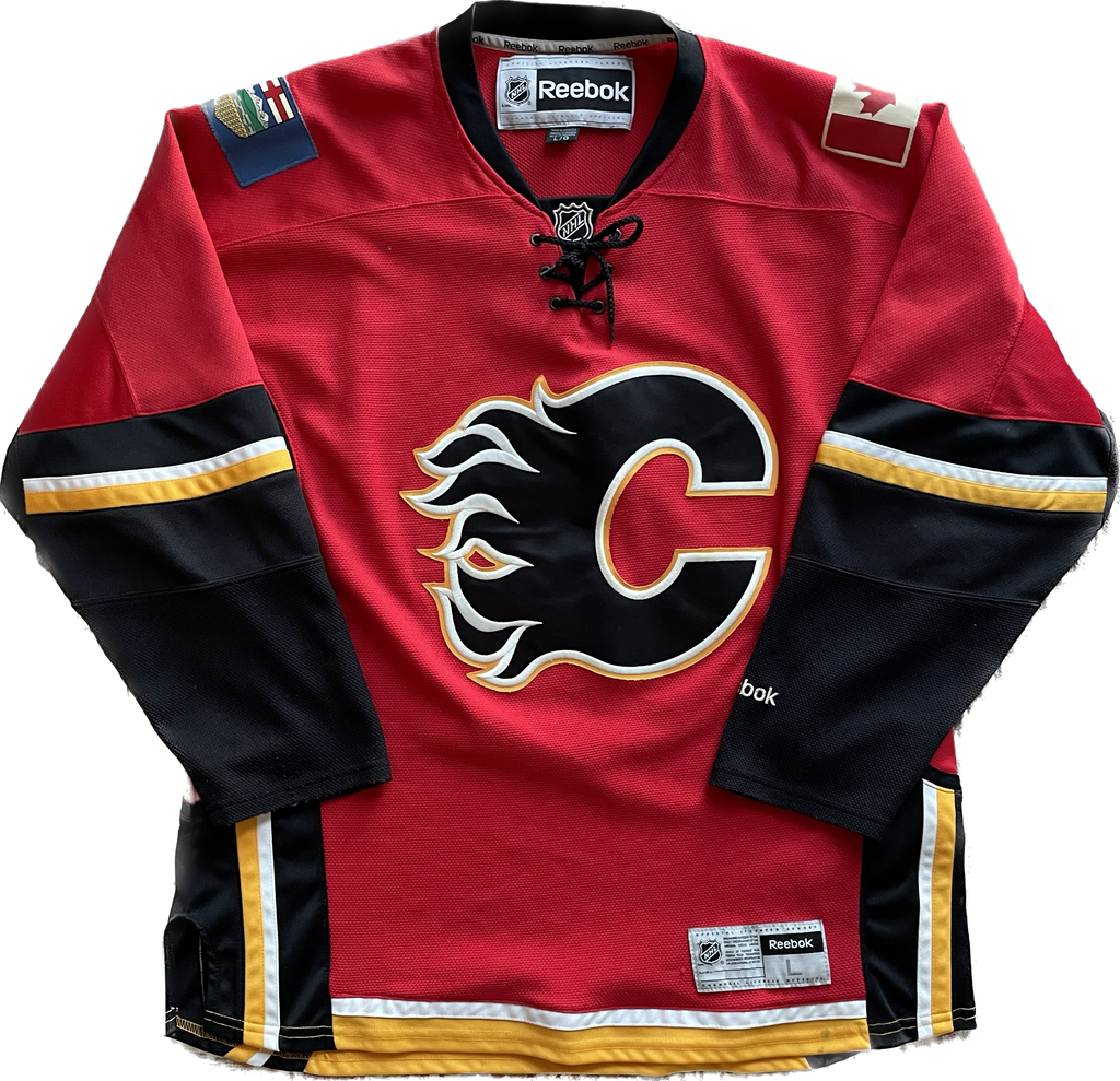 Calgary Flames 2010 Home Jersey Reebok Red Shirt Size L NHL Canada Ice  Hockey