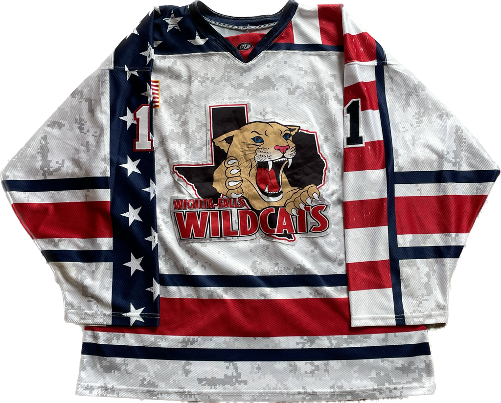 Wichita Falls Wildcats NAHL Game Worn Hockey Jersey (54)