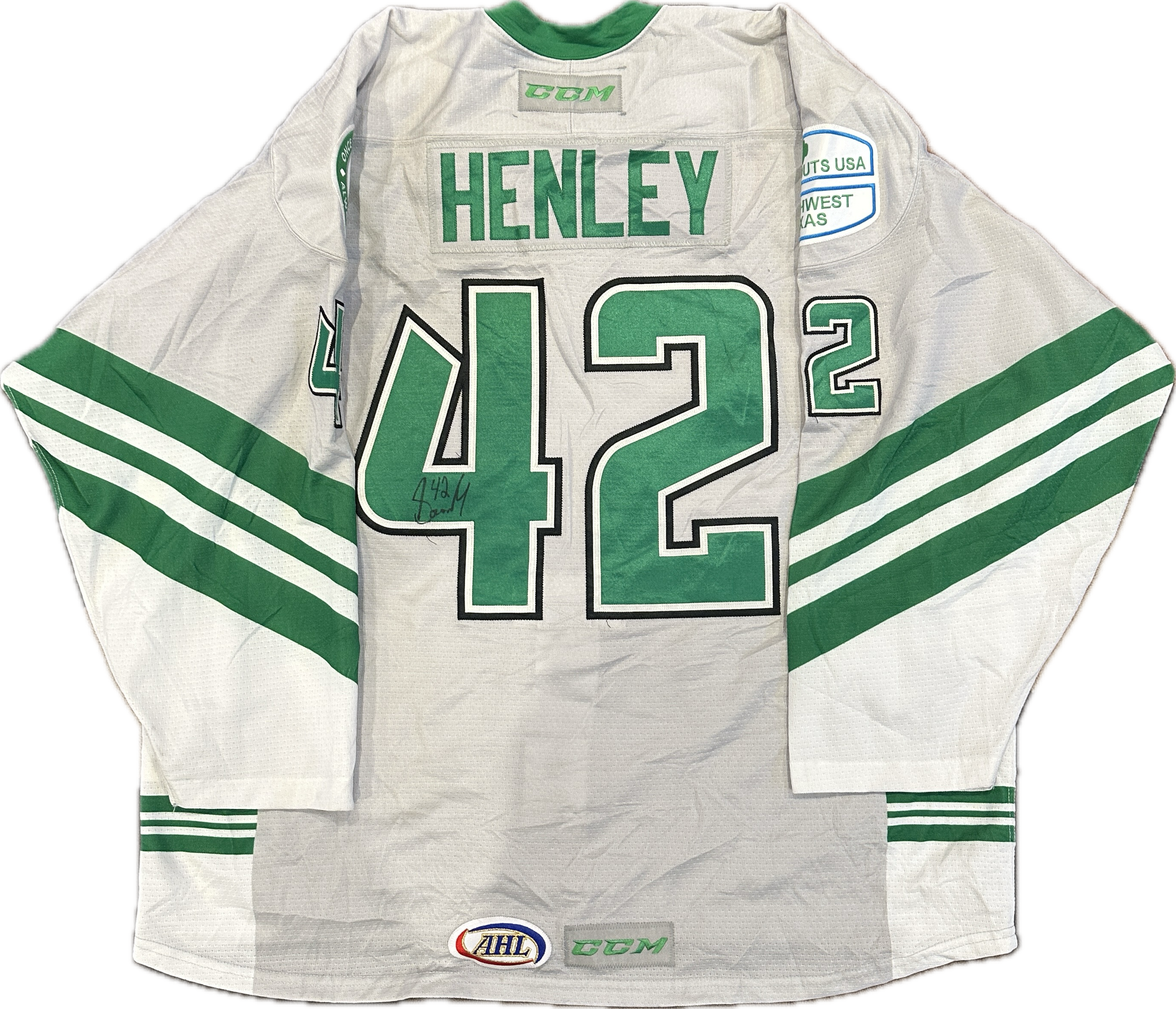 San Antonio Rampage AHL St Patrick's Day Game Worn Hockey Jersey (56)