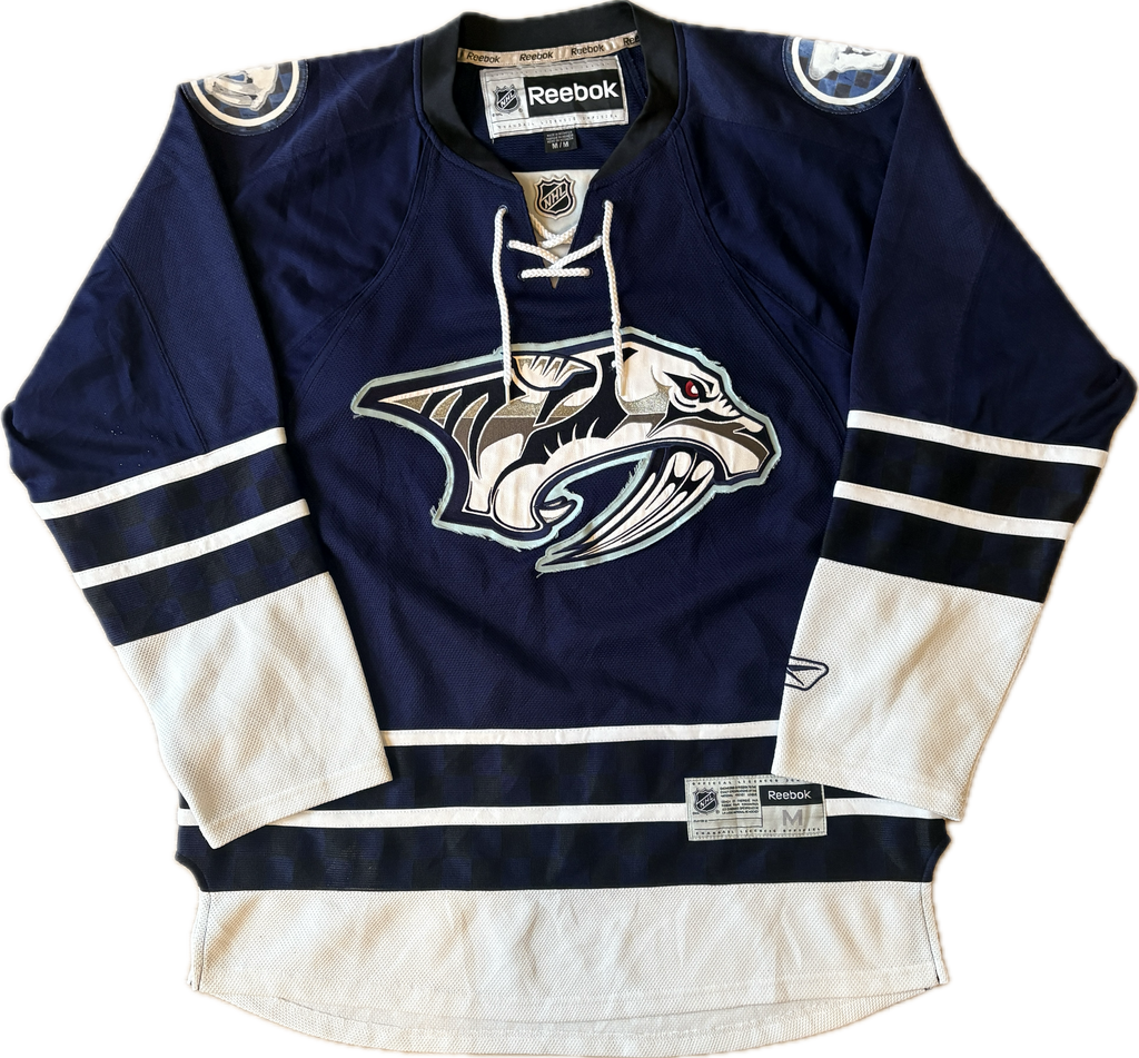 Vintage Nashville Predators Checkboard Alternate NHL Hockey Jersey (M)