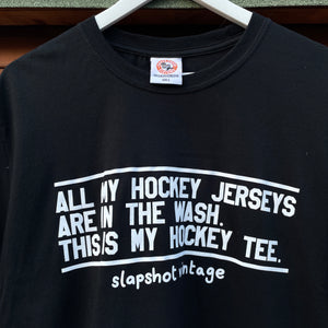 'All my jerseys are in the wash' Slapshot x Cross Check t shirt
